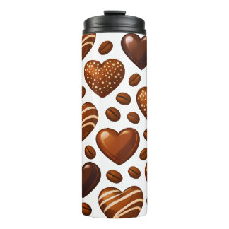 Cute Chocolate Hearts Water Bottle - Travel Thermo Thermosbeker