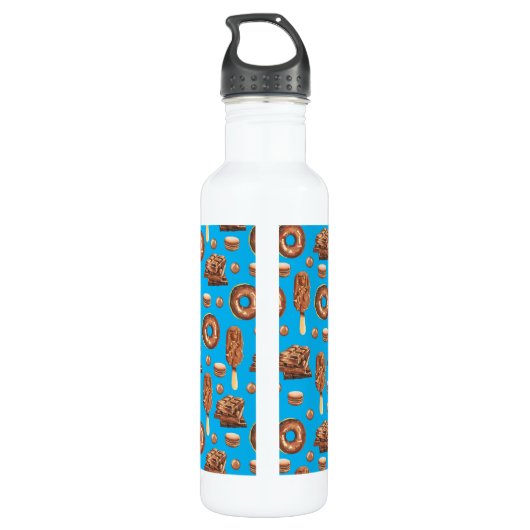 Cute Chocolate Ice Cream Donuts Monogram Waterfles (Achterkant)