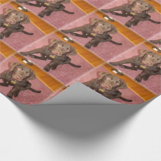 Cute Chocolate Lab Cadeaupapier (Hoek)