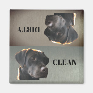 Cute Chocolate Lab Clean Dirty Dishwaser Magnet