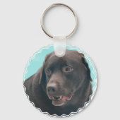 Cute Chocolate Lab Sleutelhanger (Voorkant)