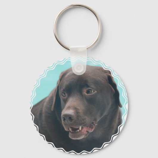 Cute Chocolate Lab Sleutelhanger (Voorkant)