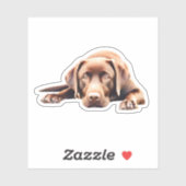 Cute Chocolate Lab Sticker (Vel)