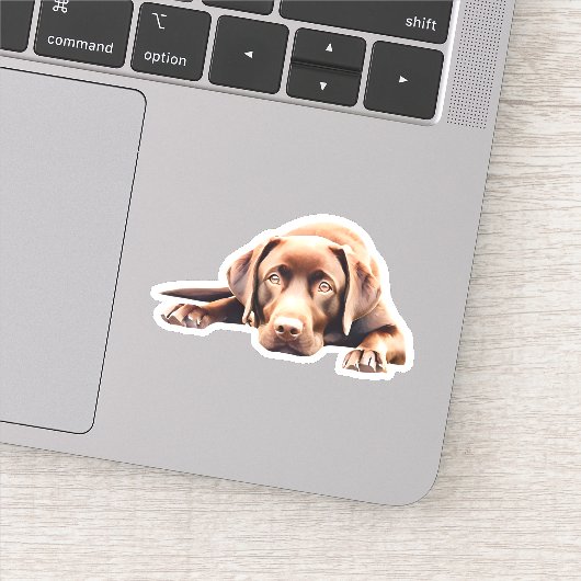 Cute Chocolate Lab Sticker (Detail)
