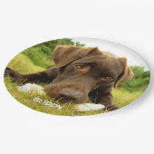 Cute Chocolate Labrador Custom Papieren Bordje (Gekanteld)
