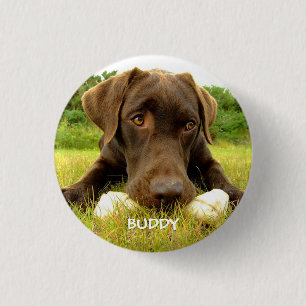 Cute Chocolate Labrador Custom Ronde Button 3,2 Cm