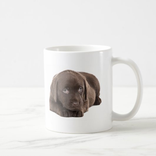Cute Chocolate Labrador Puppy Koffiemok (Rechts)