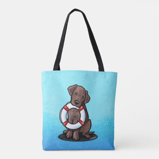 Cute Chocolate Labrador Rescue Dog Tas (Achterkant)