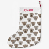 Cute Chocolate Labrador Retriever Dog Aangepaste n Kleine Kerstsok (Achterkant)