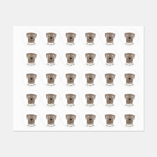Cute Chocolate Labrador Retriever Dog Aangepaste n Labels (Vel)