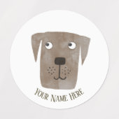 Cute Chocolate Labrador Retriever Dog Aangepaste n Labels (Design 1)