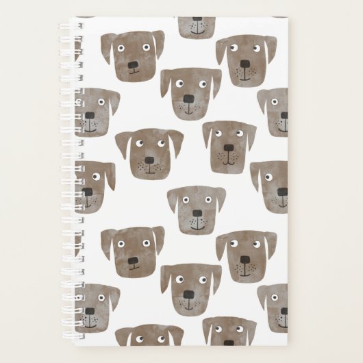 Cute Chocolate Labrador Retriever Dog Art Planner (Voorkant)