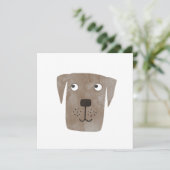 Cute Chocolate Labrador Retriever Dog Birthday Advieskaart (Staand voorkant)