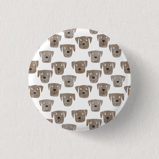 Cute Chocolate Labrador Retriever Dog Button (Voorkant)
