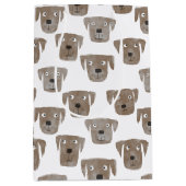 Cute Chocolate Labrador Retriever Dog Patroon Medium Cadeauzakje (Voorkant)