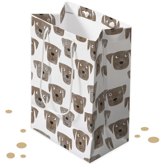 Cute Chocolate Labrador Retriever Dog Patroon Medium Cadeauzakje