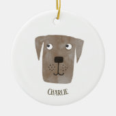 Cute Chocolate Labrador Retriever Dog Persoonlijk Keramisch Ornament (Voorkant)