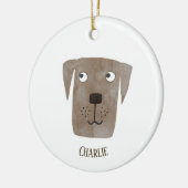 Cute Chocolate Labrador Retriever Dog Persoonlijk Keramisch Ornament (Links)