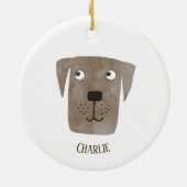 Cute Chocolate Labrador Retriever Dog Persoonlijk Keramisch Ornament (Achterkant)