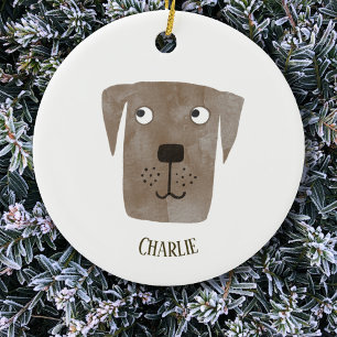 Cute Chocolate Labrador Retriever Dog Persoonlijk Keramisch Ornament
