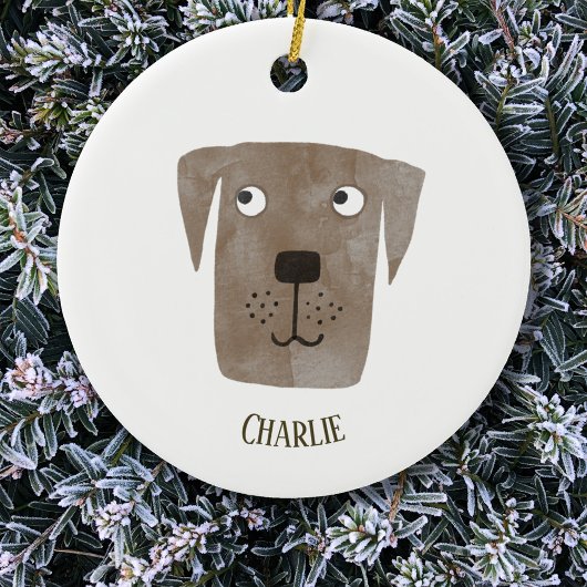 Cute Chocolate Labrador Retriever Dog Persoonlijk Keramisch Ornament