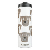 Cute Chocolate Labrador Retriever Dog Persoonlijk Thermosbeker (Voorkant)
