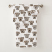 Cute Chocolate Labrador Retriever Dog Waterverf Bad Handdoek (Insitu)