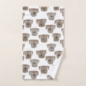 Cute Chocolate Labrador Retriever Dog Waterverf Bad Handdoek (Handdoek)