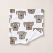 Cute Chocolate Labrador Retriever Dog Waterverf Bad Handdoek (Wasdoekje)