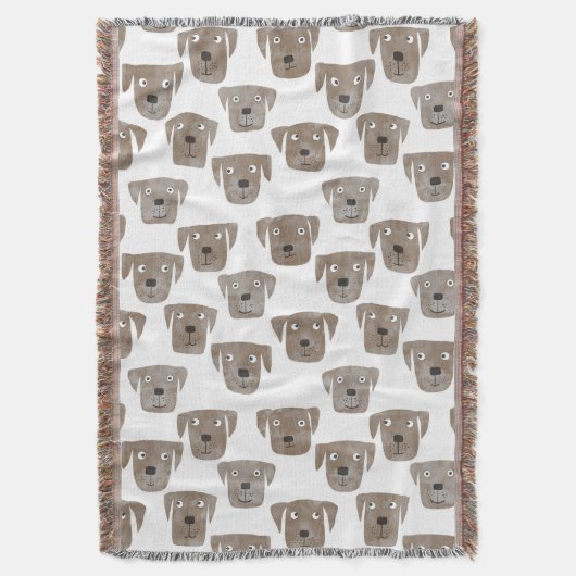 Cute Chocolate Labrador Retriever Dog Waterverf Deken (Voorkant Verticaal)