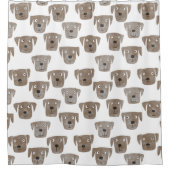 Cute Chocolate Labrador Retriever Dog Waterverf Douchegordijn (Voorkant)