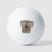 Cute Chocolate Labrador Retriever Dog Waterverf Golfballen (Voorkant)