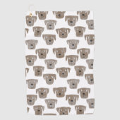 Cute Chocolate Labrador Retriever Dog Waterverf Golfhanddoek (Voorkant)