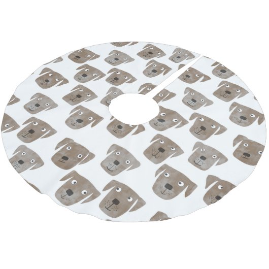 Cute Chocolate Labrador Retriever Dog Waterverf Kerstboom Rok (Gekanteld)