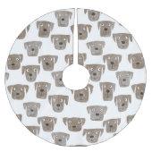 Cute Chocolate Labrador Retriever Dog Waterverf Kerstboom Rok (Voorkant)