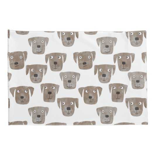 Cute Chocolate Labrador Retriever Dog Waterverf Kussensloop (Achterkant-Rechts)