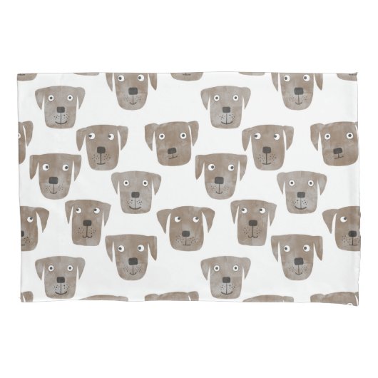 Cute Chocolate Labrador Retriever Dog Waterverf Kussensloop (Voorkant-Links)