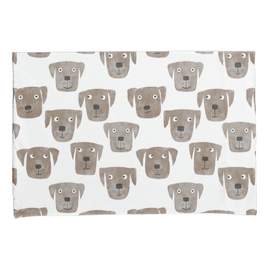 Cute Chocolate Labrador Retriever Dog Waterverf Kussensloop (Voorkant-Rechts)