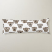 Cute Chocolate Labrador Retriever Dog Waterverf Lichaamskussen (Achterkant)