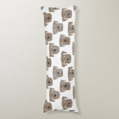 Cute Chocolate Labrador Retriever Dog Waterverf Lichaamskussen (Voorkant Verticaal)