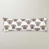 Cute Chocolate Labrador Retriever Dog Waterverf Lichaamskussen (Voorkant)