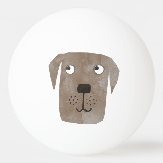 Cute Chocolate Labrador Retriever Dog Waterverf Pingpongbal (Achterkant)