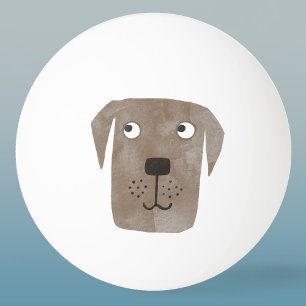 Cute Chocolate Labrador Retriever Dog Waterverf Pingpongbal