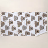 Cute Chocolate Labrador Retriever Dog Waterverf Strandlaken (Voorkant)