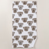 Cute Chocolate Labrador Retriever Dog Waterverf Strandlaken (Voorkant)