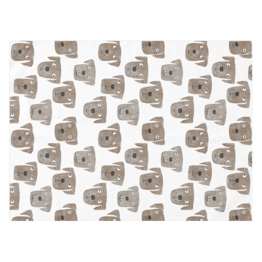 Cute Chocolate Labrador Retriever Dog Waterverf Tafelkleed (Voorkant (Horizontaal))