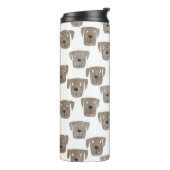 Cute Chocolate Labrador Retriever Dog Waterverf Thermosbeker (Gedraaid links)