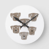 Cute Chocolate Labrador Retriever Honden Ronde Klok (Voorkant)