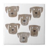 Cute Chocolate Labrador Retriever Honden Tegeltje (Voorkant)