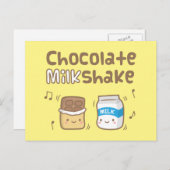 Cute Chocolate Milkshake Doodle voor haar Briefkaart (Voorkant / Achterkant)